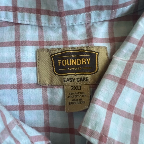 The Foundry Supply Co Green and Brown Casual Button Down Shirt - Picture 2 of 4